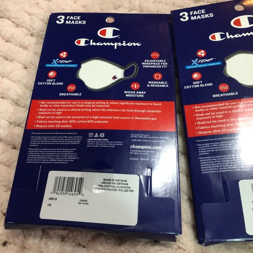 🆕 Champion 3-Pack Kids' Ellipse Jersey Face Masks (813)